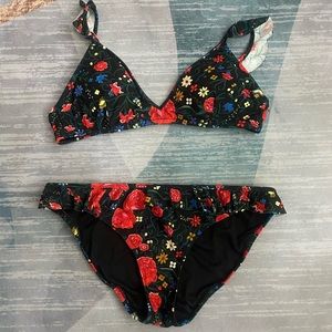 J. Crew floral and ruffle bikini - size medium